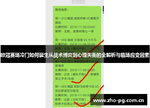 欧冠赛场冷门如何诞生从战术博弈到心理失衡的全解析与临场应变因素